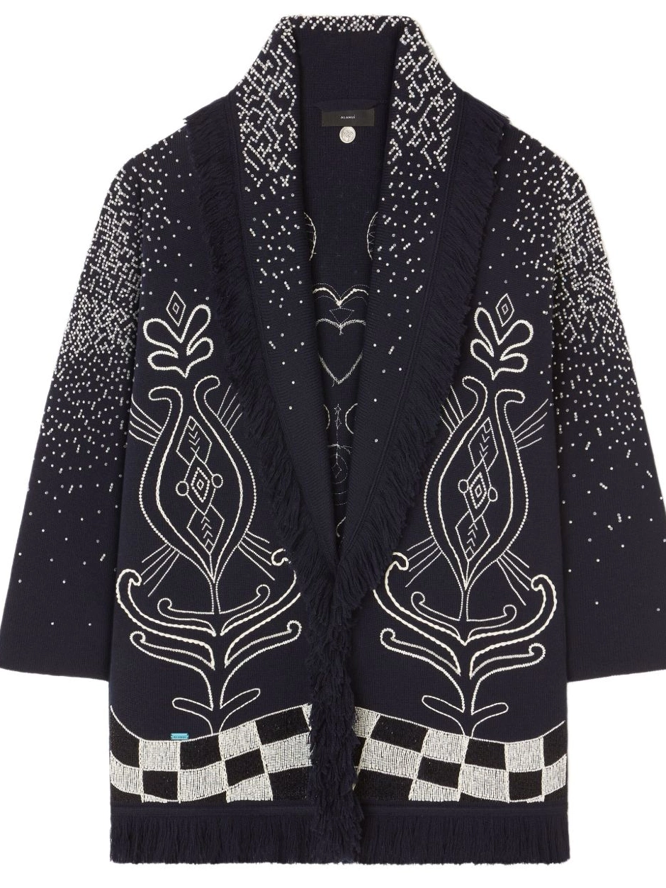 Affordable Alanui virgin-wool cardigan Women bead-embellished 0720